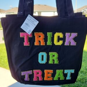 Black Trick or Treat Tote Bag